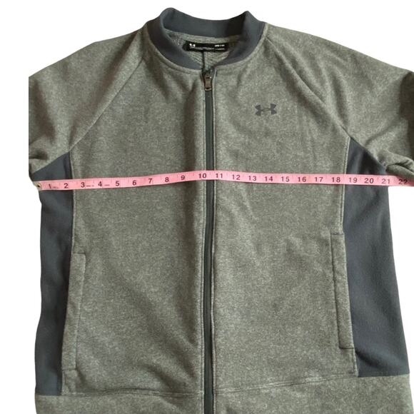 Under Armour Cold Gear Fleece Bomber Jacket Gray Women's Medium Loose Fit Active - Picture 12 of 16